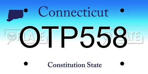 OTP558 Connecticut License Plate