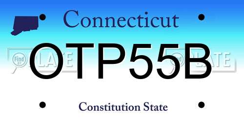 OTP55B Connecticut License Plate