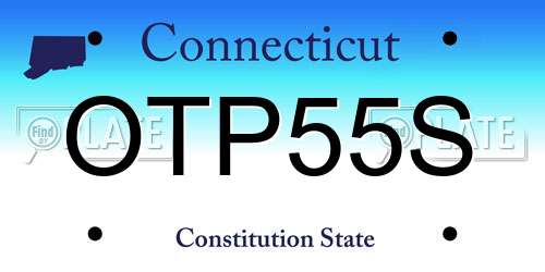 OTP55S Connecticut License Plate