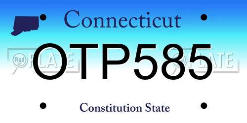 OTP585 Connecticut License Plate