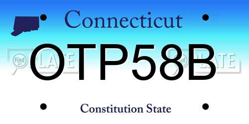 OTP58B Connecticut License Plate