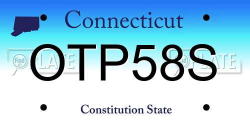 OTP58S Connecticut License Plate