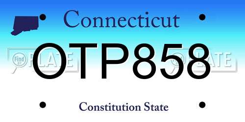 OTP858 Connecticut License Plate