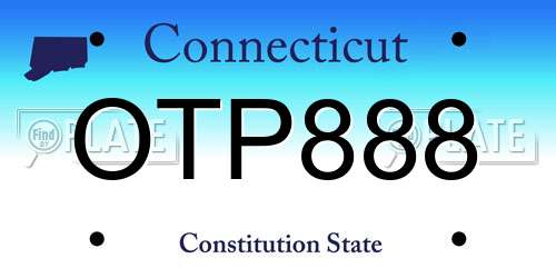 OTP888 Connecticut License Plate