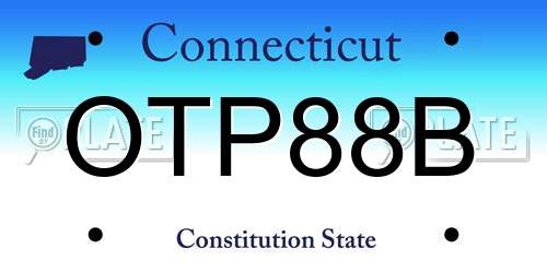 OTP88B Connecticut License Plate