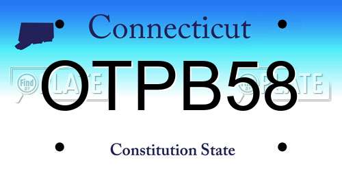 OTPB58 Connecticut License Plate