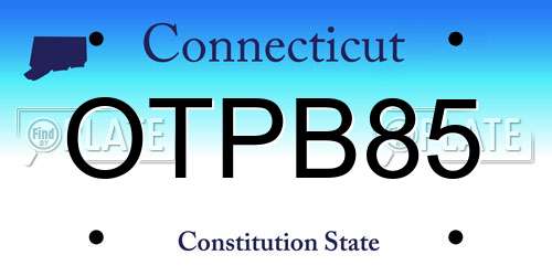 OTPB85 Connecticut License Plate