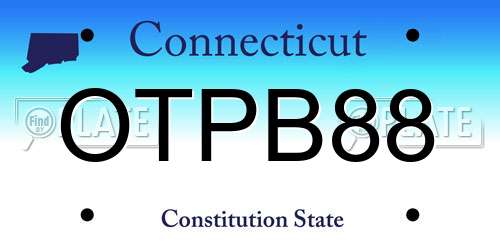 OTPB88 Connecticut License Plate