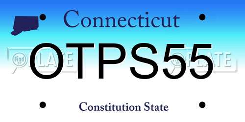 OTPS55 Connecticut License Plate