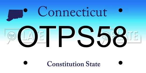 OTPS58 Connecticut License Plate