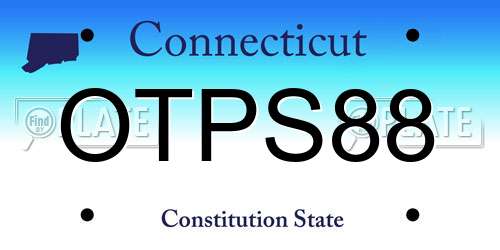 OTPS88 Connecticut License Plate