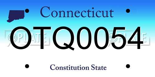 OTQ0054 Connecticut License Plate