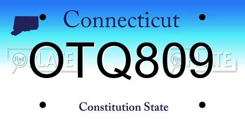 OTQ809 Connecticut License Plate
