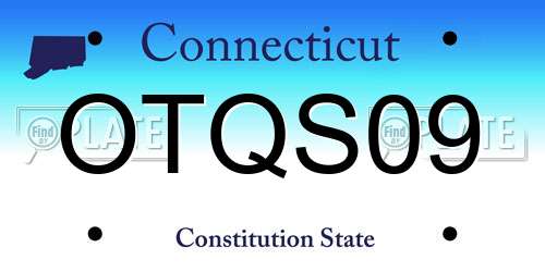 OTQS09 Connecticut License Plate