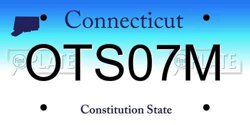 OTS07M Connecticut License Plate