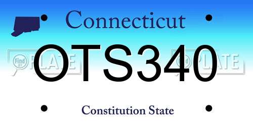 OTS340 Connecticut License Plate