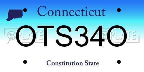 OTS34O Connecticut License Plate