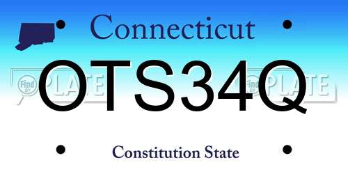 OTS34Q Connecticut License Plate