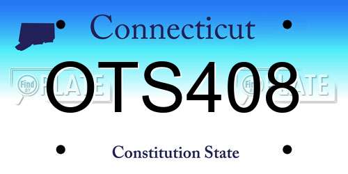OTS408 Connecticut License Plate
