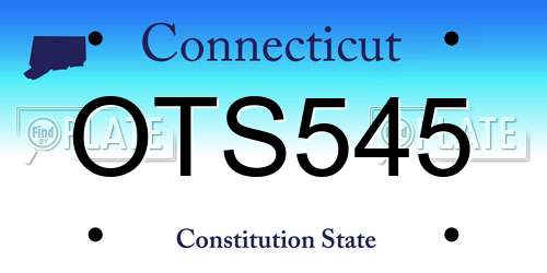 OTS545 Connecticut License Plate
