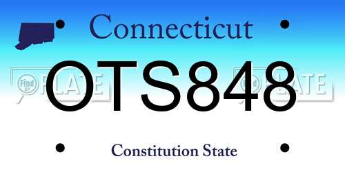 OTS848 Connecticut License Plate