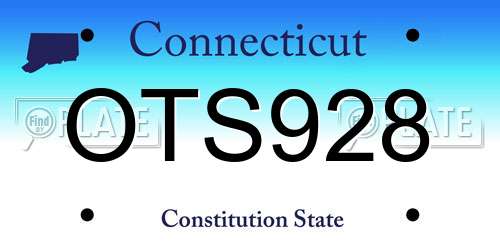 OTS928 Connecticut License Plate