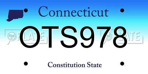 OTS978 Connecticut License Plate