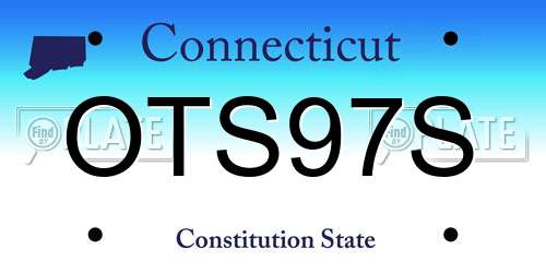 OTS97S Connecticut License Plate
