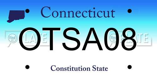 OTSA08 Connecticut License Plate