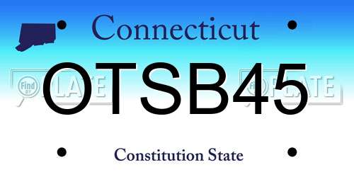 OTSB45 Connecticut License Plate