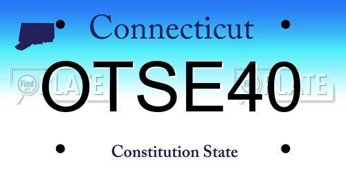OTSE40 Connecticut License Plate