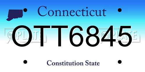 OTT6845 Connecticut License Plate