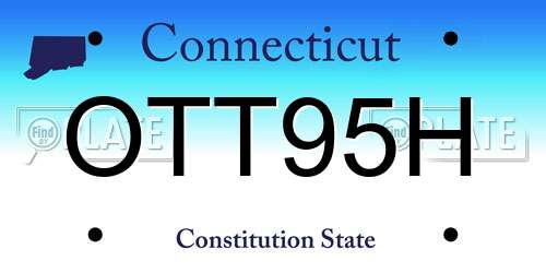 OTT95H Connecticut License Plate
