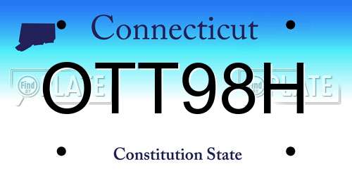 OTT98H Connecticut License Plate