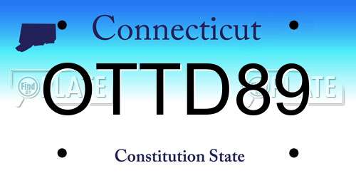 OTTD89 Connecticut License Plate