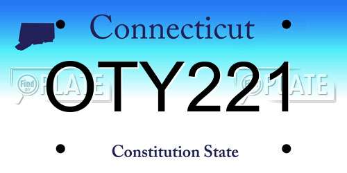 OTY221 Connecticut License Plate