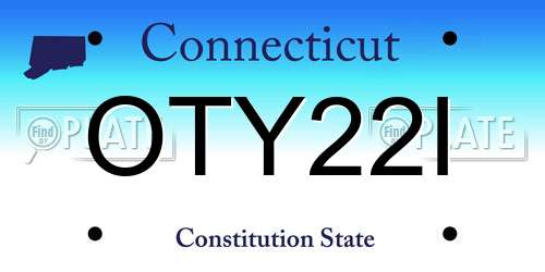 OTY22I Connecticut License Plate