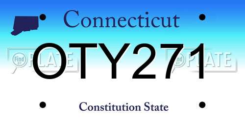 OTY271 Connecticut License Plate