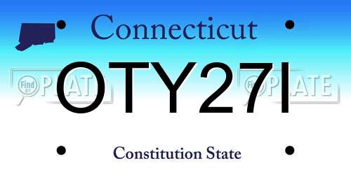 OTY27I Connecticut License Plate