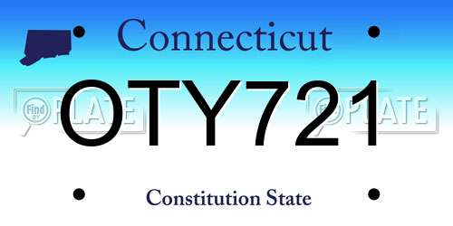 OTY721 Connecticut License Plate