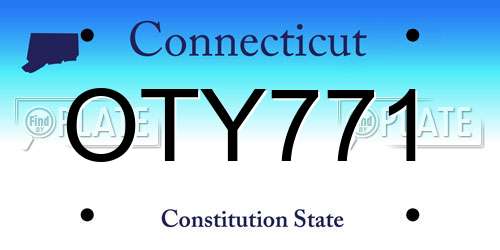 OTY771 Connecticut License Plate