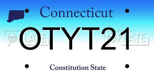 OTYT21 Connecticut License Plate