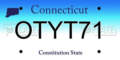 OTYT71 Connecticut License Plate