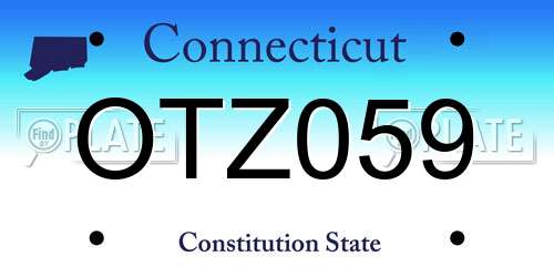 OTZ059 Connecticut License Plate