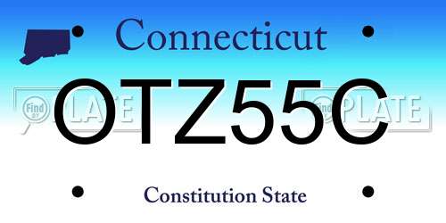 OTZ55C Connecticut License Plate