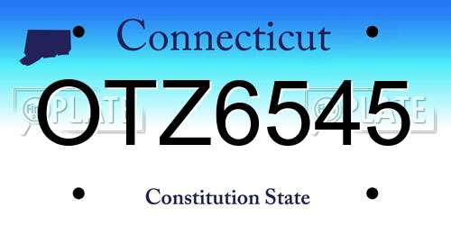 OTZ6545 Connecticut License Plate