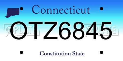OTZ6845 Connecticut License Plate