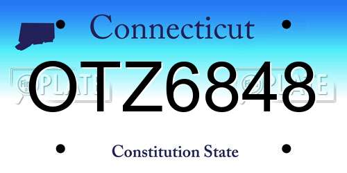 OTZ6848 Connecticut License Plate