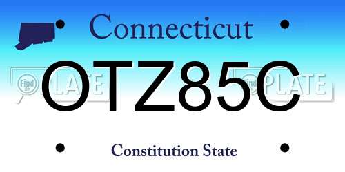 OTZ85C Connecticut License Plate