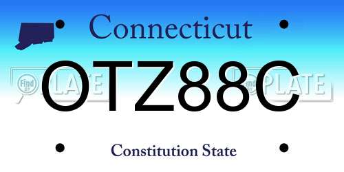 OTZ88C Connecticut License Plate